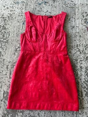 NBD from Revolve Pink Velvet Mini Dress with Structured Bust size M